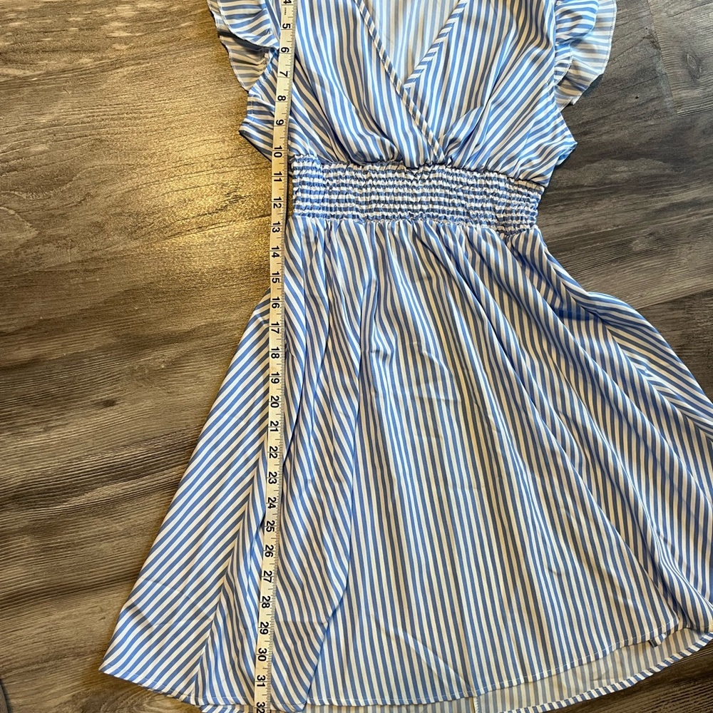 SHEIN Blue and White Striped Mini Dress - Picture 4 of 4